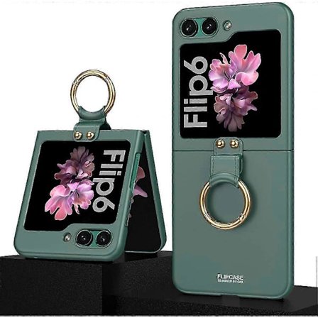 Skal för Samsung Galaxy Z Flip 6 med Ringhållare, Ultra Slim Minimalistisk Ring Anti-Fall Skal för Samsung Z Flip 6 Grön För Galaxy Z Flip 6