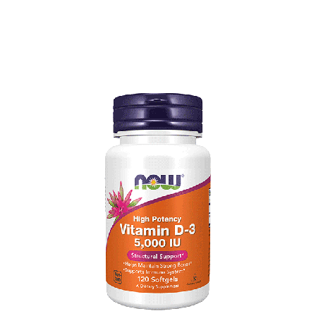 C-vitamin Now Foods Vitamin D-3 5000 IU 120 kapsler - Bodyman.dk