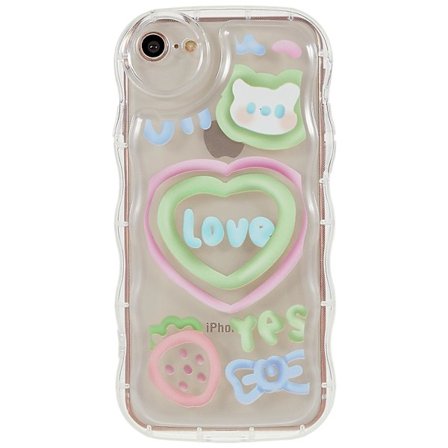 Mjukt skal med tryck för iPhone 7/8 4,7 tum/SE (2020)/SE (2020) - Jordgubbe/Hjärta