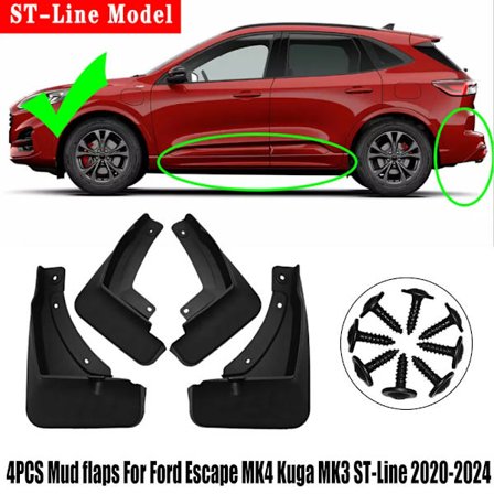 [LCS] For 2020-2024 Ford Kuga ST-Line MK3 Fremre Bakre Sprutbeskyttere Mud Flaps-FS-