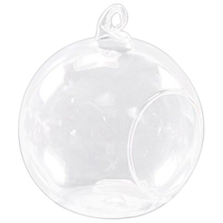 8 cm hængende glasblomster vase stativ holder terrarium beholder lysestage tealight holder H