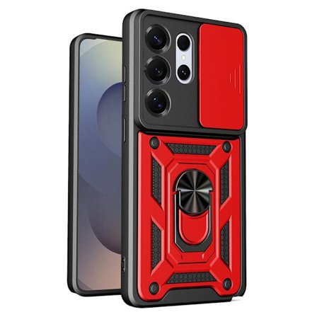 Mobilskal till Samsung Galaxy S26 Ultra Plast Med Ställning - Röd