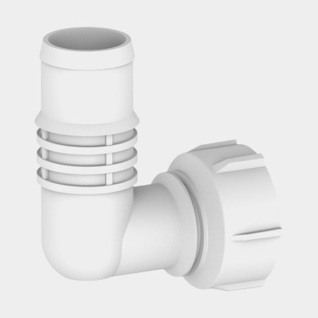 Embout de tuyau coudé 90° Attwood, 25 mm (1′′) tuyau / 28 mm (1 1/8′′) tuyau, pour pompes de cale Tsunami MK2 T1200