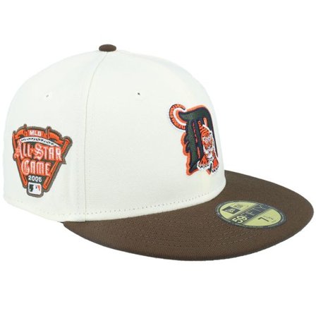 New Era - MLB Vit fitted Keps - Detroit Tigers 59FIFTY Dettigco All Star Game 05 Chrome/Walnut Fitted @ Hatstore