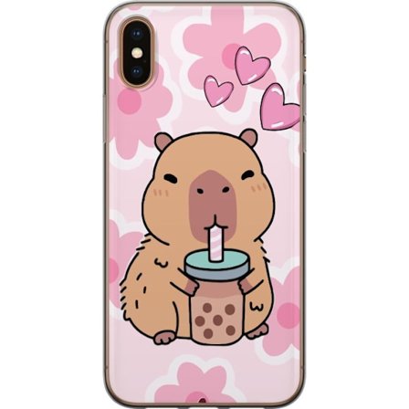 Kompatibelt Mobilskal till Apple Apple iPhone X Kawaii Capybara Hjärtan Anime Stil Söt Design Djurmotiv TikTok Populärt Present Tjej