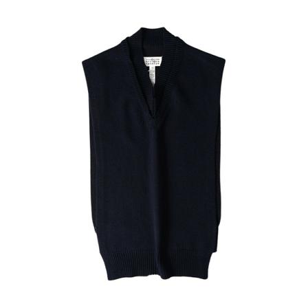 Maison Margiela Sleeveless Strik Blå, Herre Slipover
