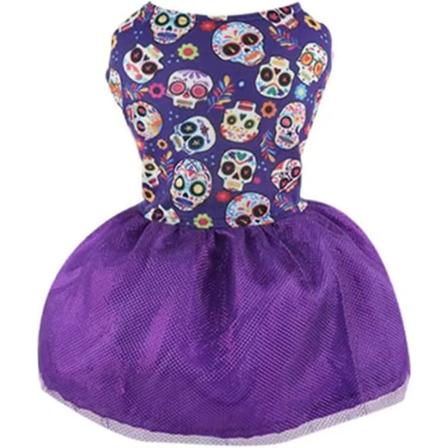 Halloween Hundekjole Ferie Tema Katt Kostyme Skalle Tutu Valp Skjorte Skjørt Edderkoppnett Skalle Bekledning for Katter Små Mellomstore Hunder (