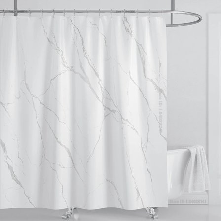 Marmor Vattentätt Duschdraperi med Krokar, Tryckt Tvättbart Duschdraperi, Heminredning, B180xH180cm