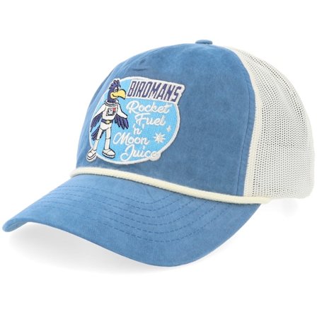 Iconic - Blå trucker Keps - Birdmans Rocket Fuel Retro 939 Blue/Sand/Cream A-Frame Trucker @ Hatstore