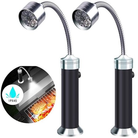 2 magnetiske udendørs grill LED-grill lamper justerbare