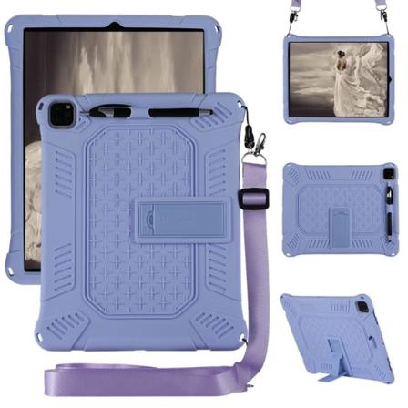 iPad Pro 12.9 (2021) / (2020) / (2018) silikonisuojus hihnalla - Violetti Purple