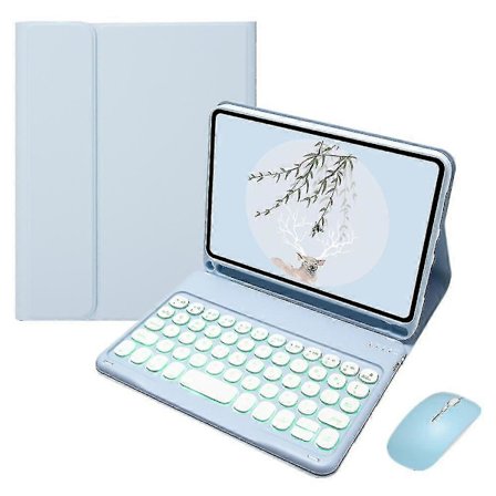 Bluetooth 7 Färger Bakgrundsbelyst Tangentbord Skyddsfodral (sky Cloud Blue)