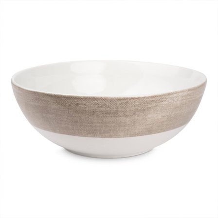 Magnor Linen skål, 23 cm - Brun/hvid | KitchenOne