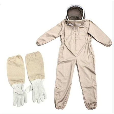Professionel bi-beskyttelsesdragt med lange handsker og slørhætte til biavlere - XXL