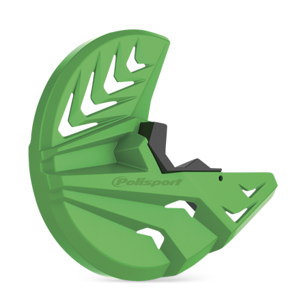 Protection Disque de Frein et Pied de Fourche Polisport Vert-Noir - Kawasaki KX 250 2019-2019