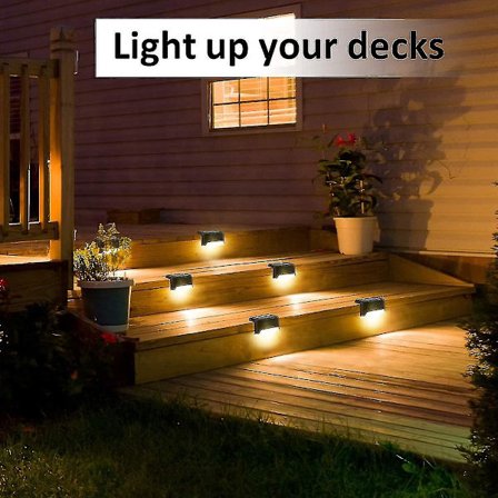 Solar Deck Lights Outdoor 16 Pack, Solar Step Lights Waterproof Led Solar Lights For Outdoor Stairs, Step , Fence, Rd, Patio, And Pathway(warm White)
