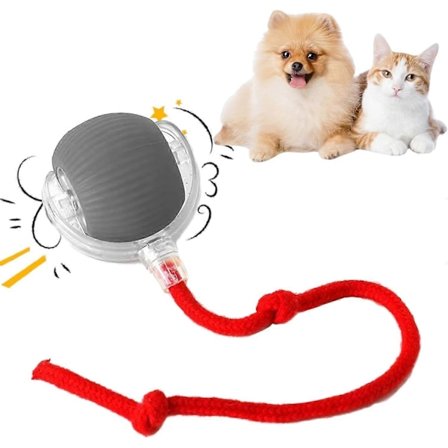 Interaktiv rullende hundeball, rullende ball, interaktiv rullende ball hundeleke, rullende ball, valpeball (grå) - WELLNGS