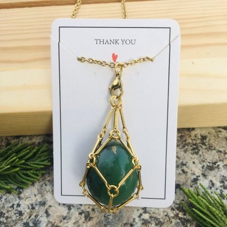 Crystal Holder Cage Kaulakoru Crystal Net Metal Kaulakoru GOLD