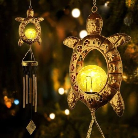 Sköldpadda solcells vindspel gåva utomhus, minnesgåva, gräsmatta trädgård