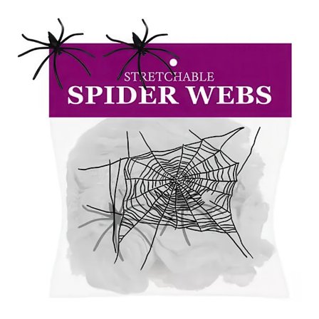 Edderkoppespind / Halloween Dekoration med Edderkopper – 1-Sæt