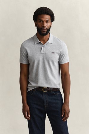 GANT Herren Slim Fit Piqué Poloshirt (XXL) Grau