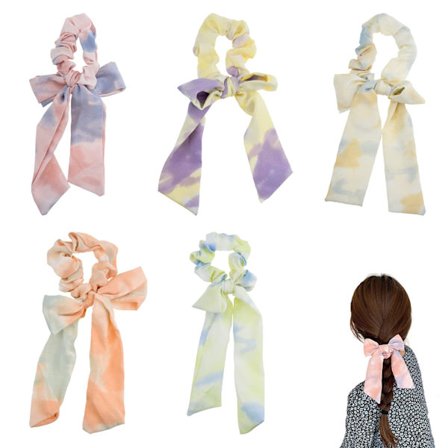 5 kpl satiinirusetilla hiusdonitseja, kukkakuvioinen hiuspanta, joustavat hiusnauhat, hiushuivi, hiusdonitsit, poninhännän pidike, hiusasusteet 