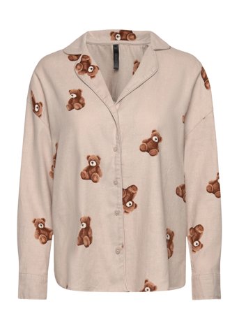 Jacket Ls Flannel Twill Bear Beige Hunkemöller