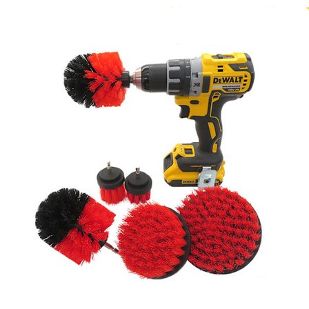 6 st biltvätt borste borr kit tvätt tvättverktyg rengöring röd