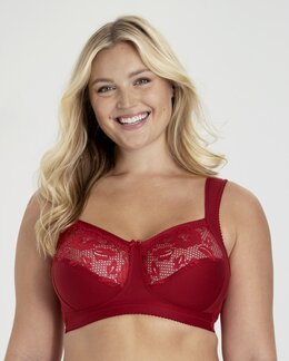 Kaarituettomat liivit Lovely Lace Support Punainen-B95-Miss Mary