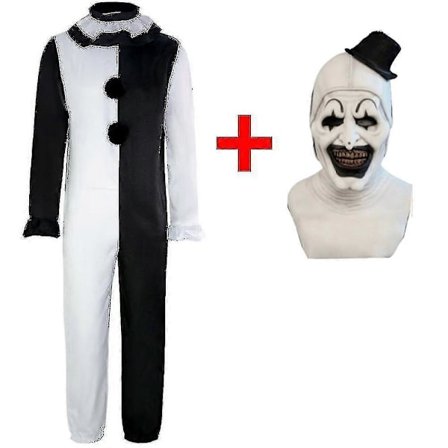 Cgmgtsn Aikuisten Terrifier 2 Art The Clown Cosplay -asu Haalari Hattu Asut Halloween Karnevaali Puku