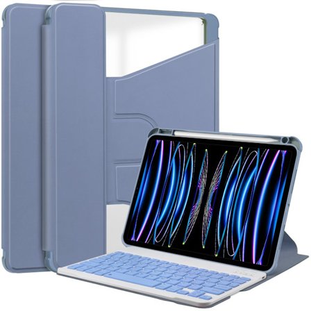 360° Roterande Ställ Bluetooth Tangentbordsfodral kompatibelt med iPad 11 (A16) 2025 / iPad 10:e 10.9'' 2022 - Lavendell