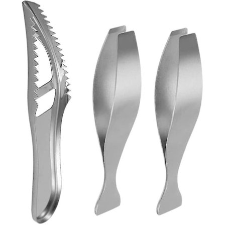 Rustfritt Stål Fisk Skala Fisk Bein Fjerner Pinsett Hud Skalerer Rengjøring Rasper Skreller For Kjøkken Fisk Rengjøring Verktøy