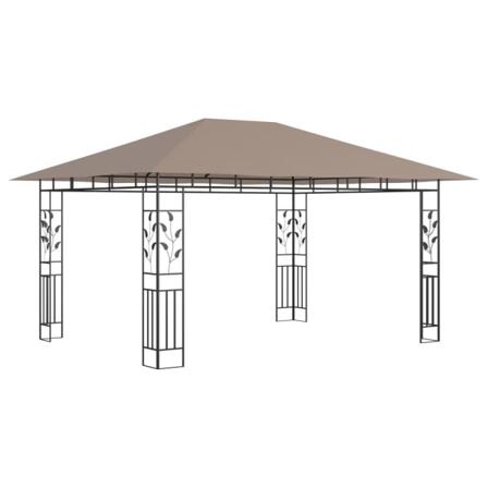 Vidaxl Paviljong Med Myggnät 4x3x2,73 M Taupe 180 G/m² Taupe