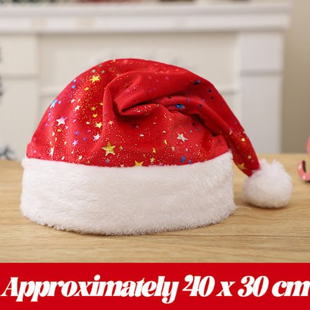 Julenisselue med stjernetrykk God Jul Hodeplagg Vinter Tykkere Voksen Julenisselue Gaver Nyttårsfest (FMY)