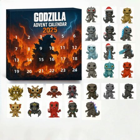 Blind box akryl juletræsdekoration vedhæng Godzilla