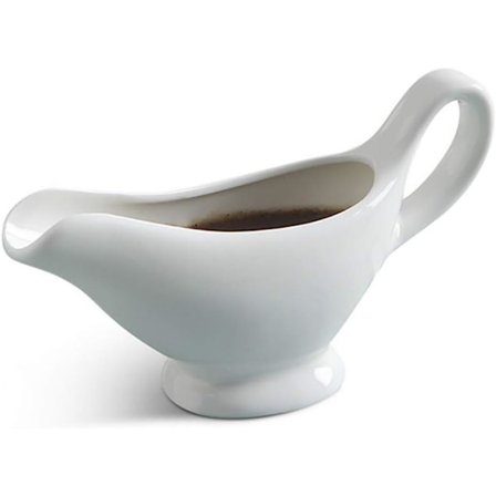 Hvidt Porcelæn Sovseskål Sovsekande Beholder Servering