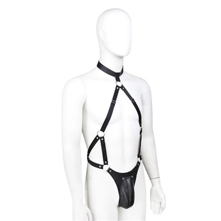 Erotisk lingeri, sexet herre bodysuit, jockstrap, kropsbeklædning, herreundertøj, trikot, jumpsuits, seler til mænd PG0216