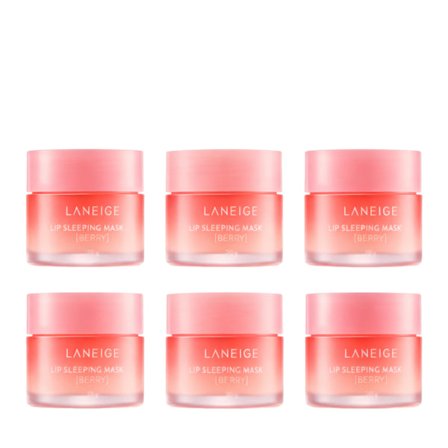 (Spesialtilbud) LANEIGE Lip Sleeping Mask EX Berry Leppebehandling Fuktighetsgivende rosaB 20g 6 stk