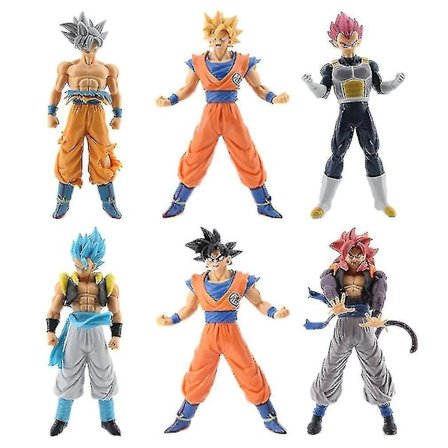 6 stk. Dragon Ball Figur Legetøj Super Saiyan Anime Dukke Model