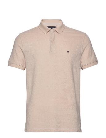 Micro Towelling Regular Polo Polos Short-sleeved Beige Tommy Hilfiger