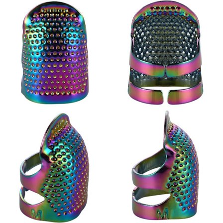 4 st metall bländande färg sy fingerborg finger skydd, justerbar finger
