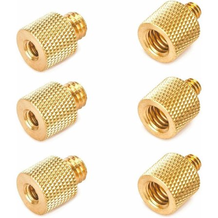 1/4 Hon till 3/8 Hane gängreducering mässingskruvadapterkit med 3/8 Hona till 1/4 Hane skruvmässingomvandlare för kamerastativ blixtfäste