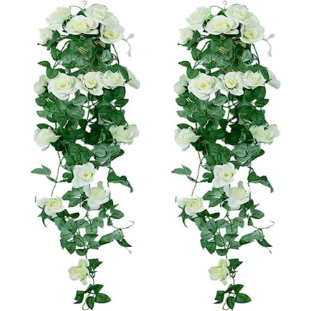 Blanc, 2 pièces 85cm Plantes suspendues artificielles - Faux So