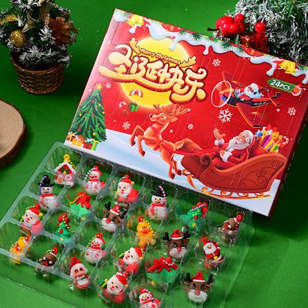 24 stk. julekalender blindboks sæt Adventskalender lykke vedhæng ornamenter børnegave