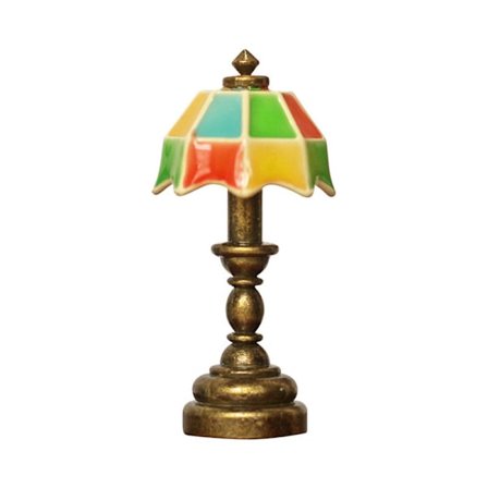 Nukkekodin lamppu Retro-seos 1:12 Amerikkalaistyylinen Vintage-pöytälamppu Koriste Koti sisustus Kaupunki [DB]