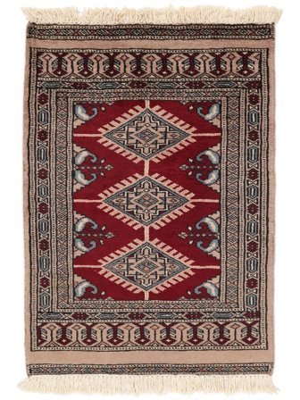 Håndknyttet Pakistan Bokhara 3Ply Teppe 63X90 Brun/Svart