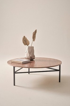 Jotex - Stolik ø 100 Cm Orzechowy brąz - VALLEY - Kup Stoliki dostawiane do sofy firmy Jotex