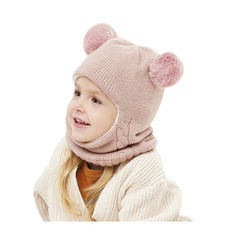 Barn Vintermössa Scarf Öronlapp Huv Kepsar