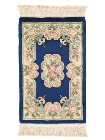 Hand Knotted China 90 Line Rug 60X90 Wool Beige/Black Small