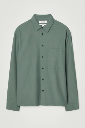 COS Men's Relaxed Twill Shirt in Blue
